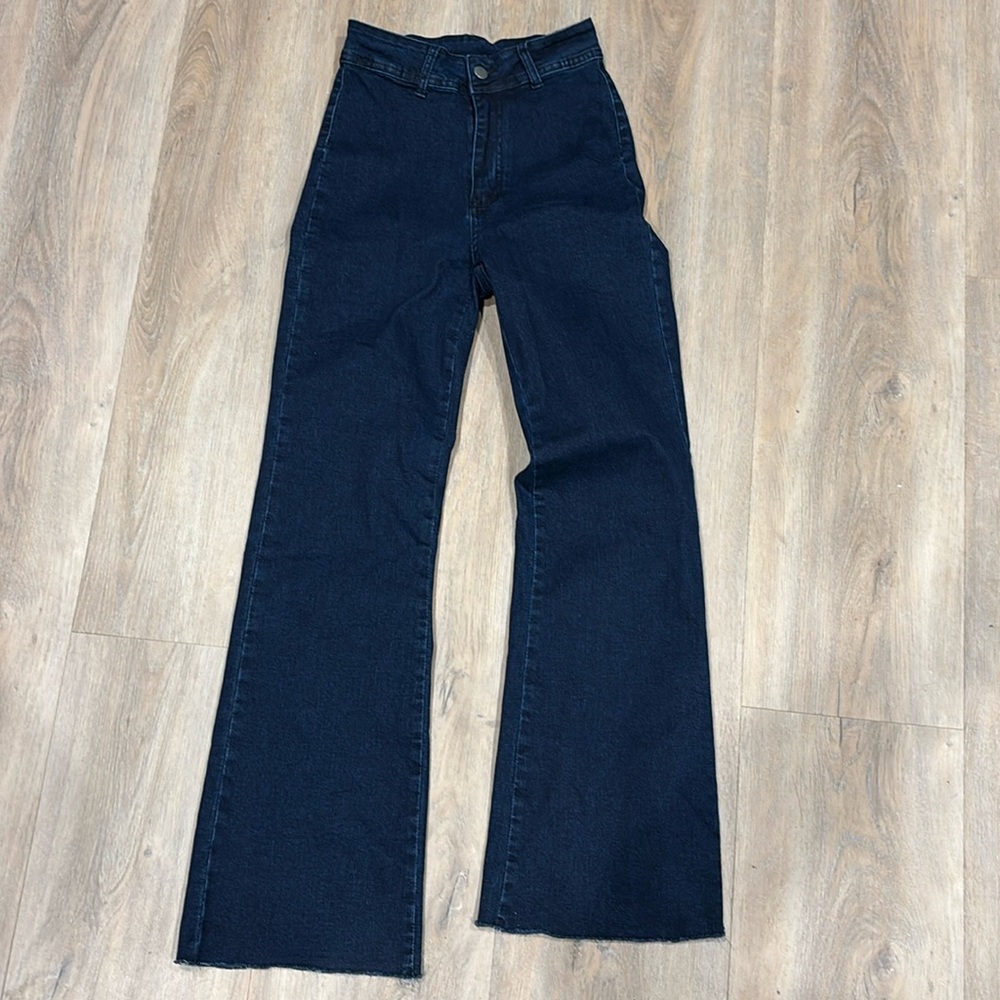 SHEIN DARK HIGH RISE FLARED JEANS
